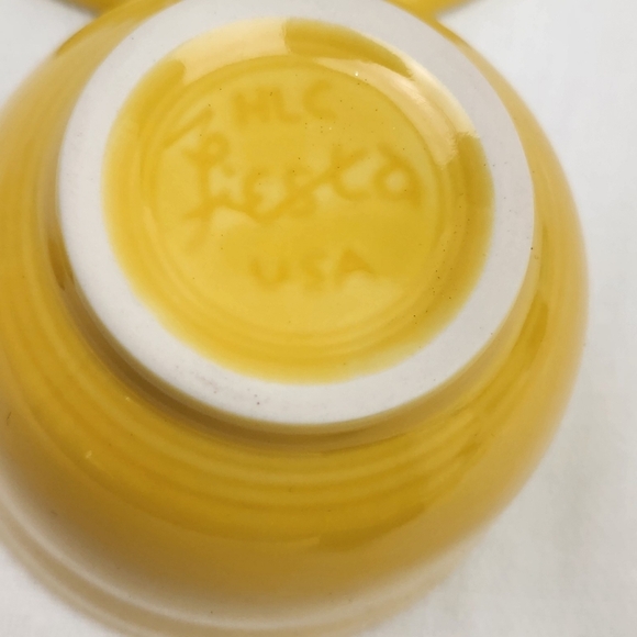 Fiesta Homer Laughlin Yellow Coffee/ Tea Mug Cup And Saucer Plate. - Picture 7 of 7